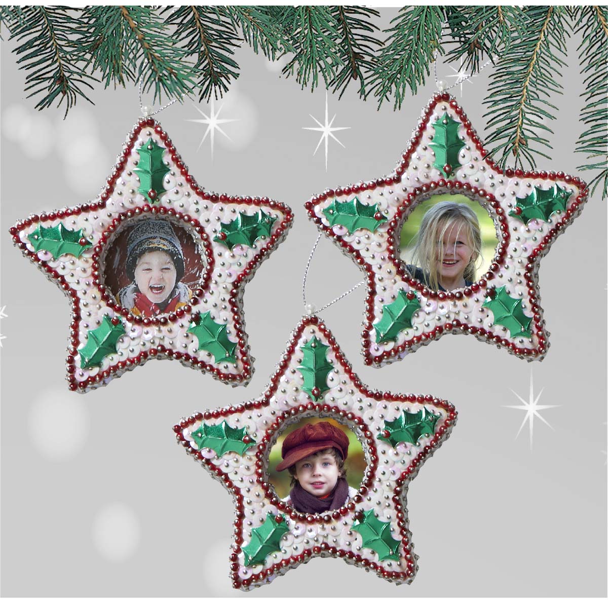 Sunrise Craft &#x26; Hobby  Holly Star Ornament Kit