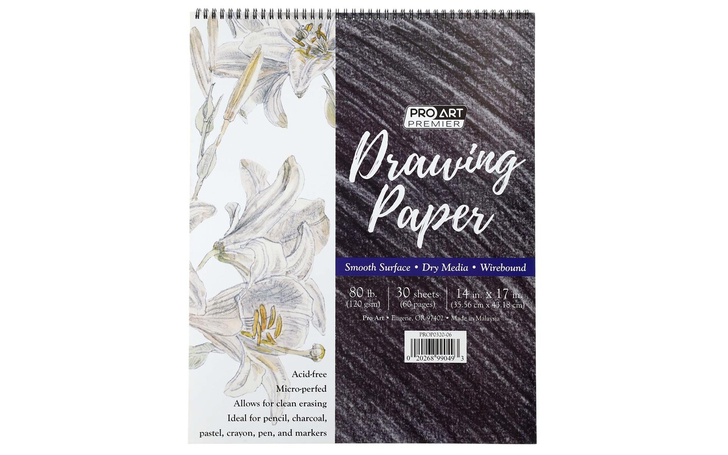 Pro Art Premium Drawing Paper Pad 14"x17" 30 sheets, 80#, Wire, Sketch Book, Sketchbook, Drawing Pad, Sketch Pad, Drawing Paper, Art Book, Drawing Book, Art Paper, Sketchbook for Drawing