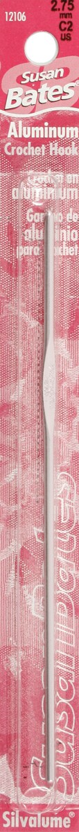 Susan Bates Silvalume Aluminum Crochet Hook 5.5"-Size C2/2.75mm