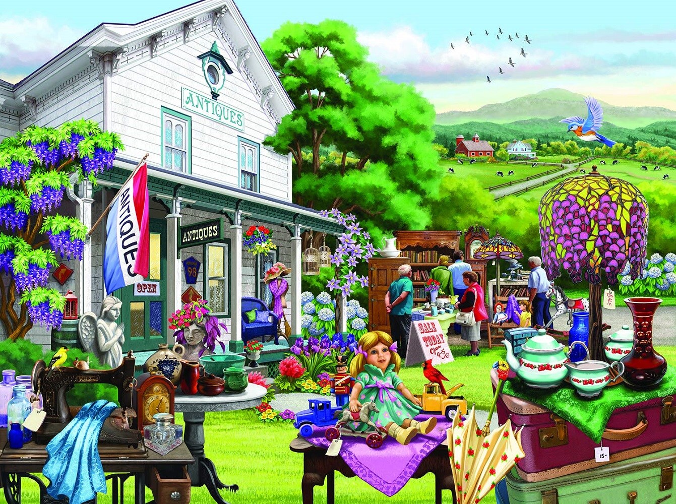 Sunsout Gone Antique-ing 1000 pc   Jigsaw Puzzle 63092