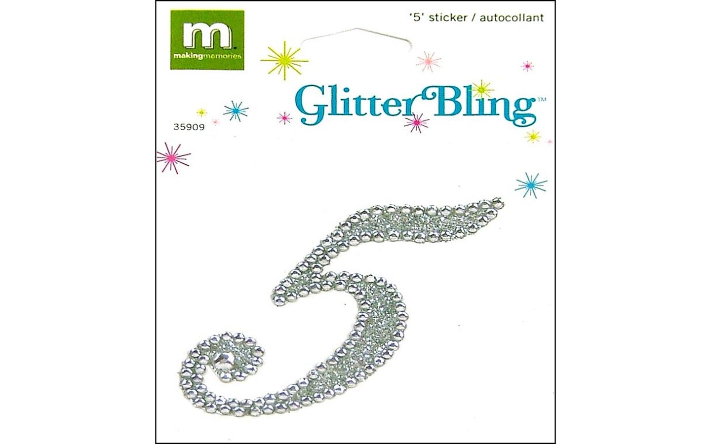 Making Mem Sticker Glitter Bling Monogram Script 5