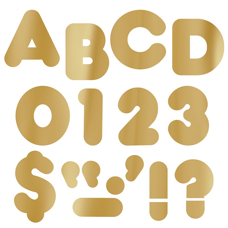 Gold Metallic 4&#x22; Casual UC Ready Letters&#xAE;