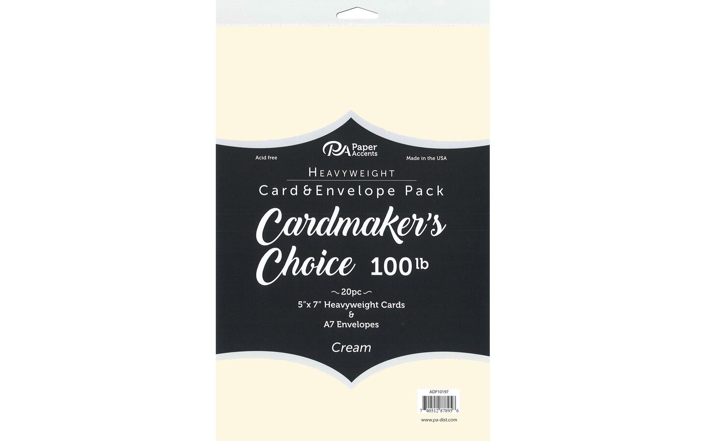 Cardmakers Choice Card &#x26; Env 5x7 100lb Cream 20pc