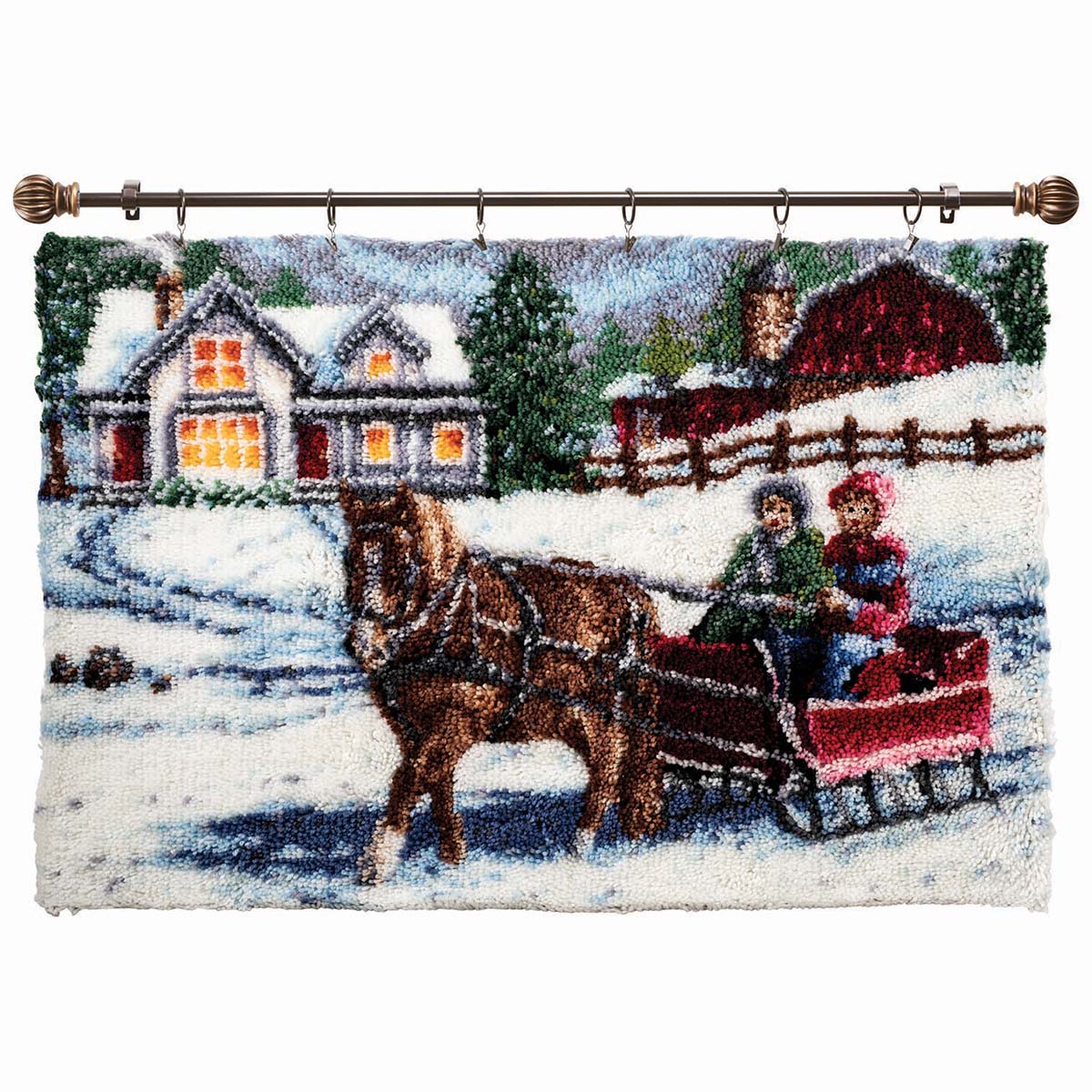 Herrschners Farmhouse Christmas Latch Hook Kit Michaels