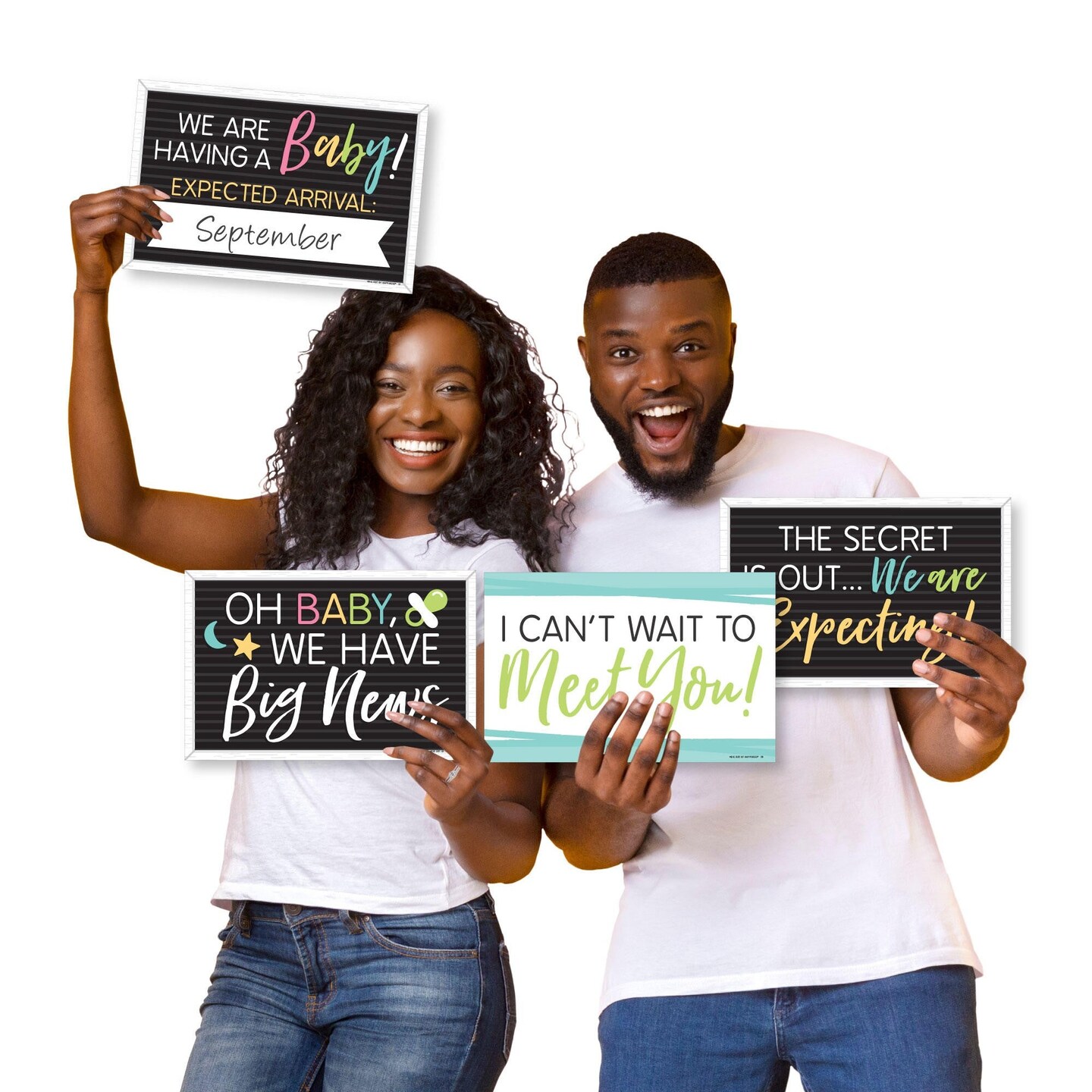 Big Dot of Happiness We Are Expecting - Photo Prop Signs - Pregnancy Announcements - 10 Pieces