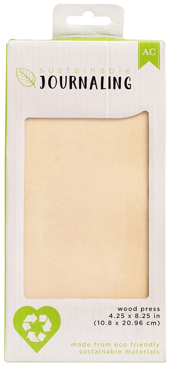 Ac Sustainable Journaling Wood Press 4.25&#x22;X8.25&#x22;-