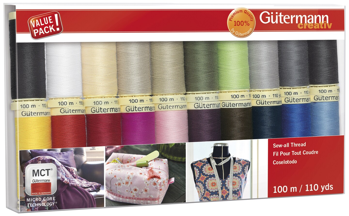 Gutermann 20 Spool Basics Sew-All Polyester Thread Set – Red Rock
