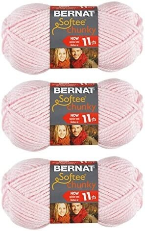 (Pack of 3) Bernat Softee Chunky Yarn-Baby Pink