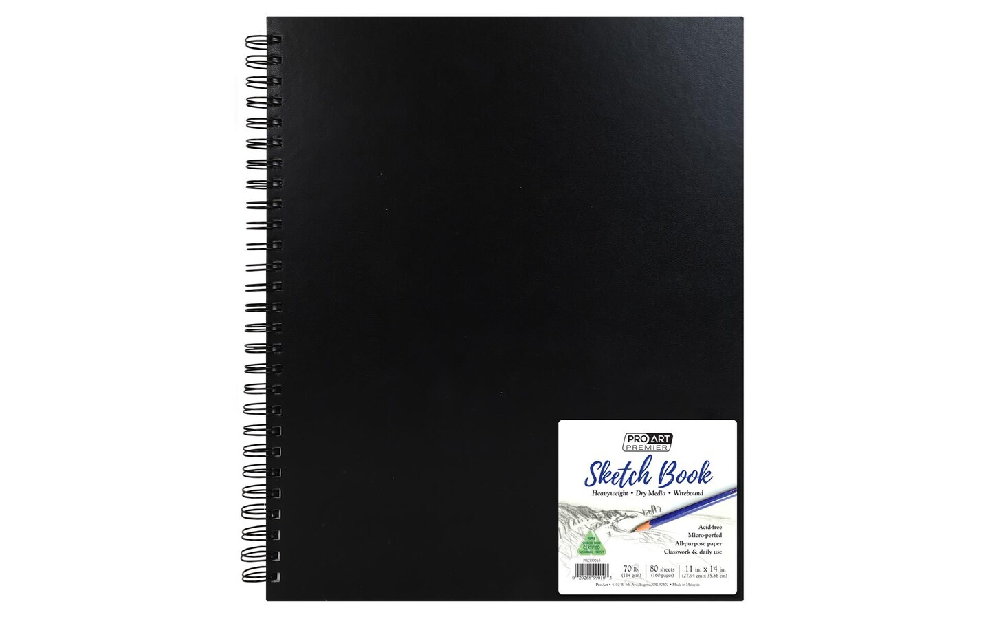 Pro Art Premium Sketch Book 11"x14" 80 sheets, 70#, Wire, Sketch Book, Sketchbook, Drawing Pad, Sketch Pad, Drawing Paper, Art Book, Drawing Book, Art Paper, Sketchbook for Drawing