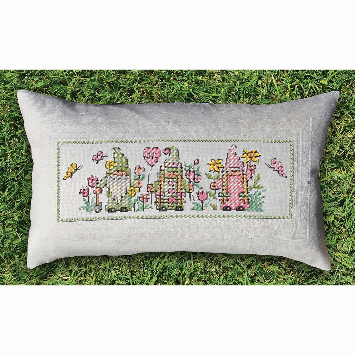 Herrschners Spring Gnome Pillow Cover Counted CrossStitch Kit Michaels