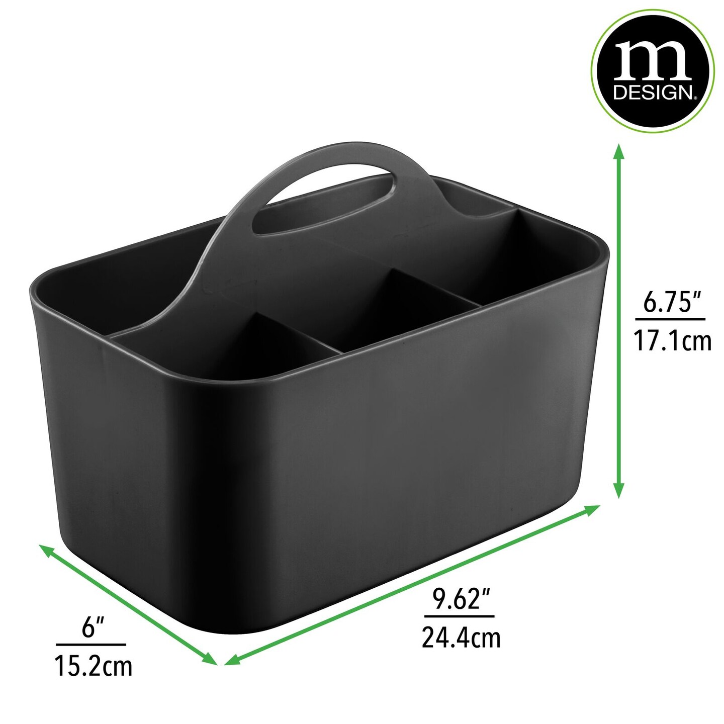 MDesign Plastic Shower Caddy Storage Organizer Utility Tote