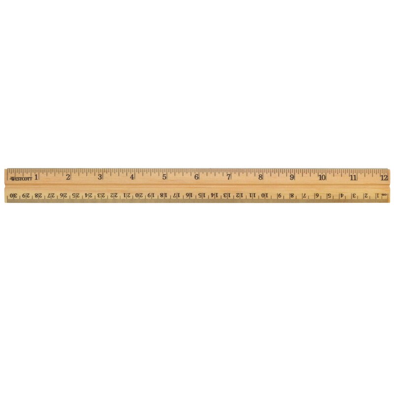 School Wood Ruler, 12