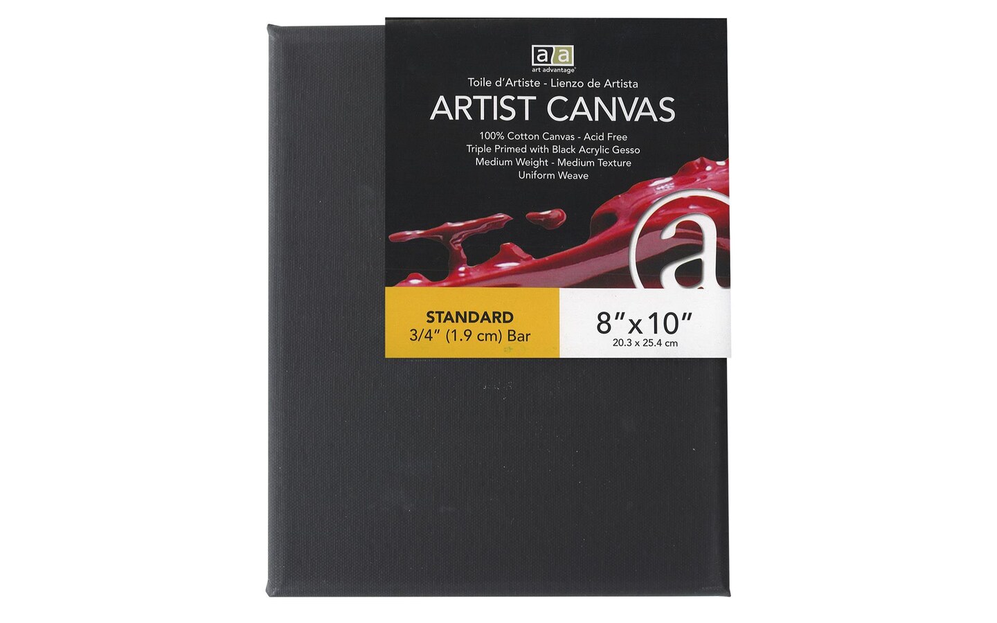 Art Advantage Artist Canvas Visual Edge 8x10 Black