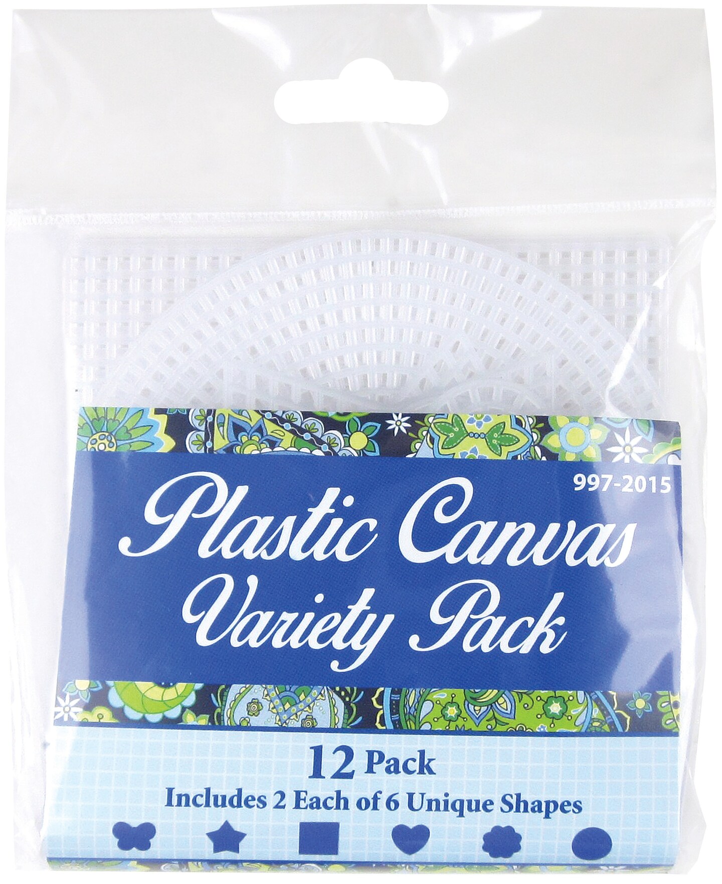 Janlynn Plastic Canvas Shapes Variety Pack - 6 Shapes, 12 Total Pieces