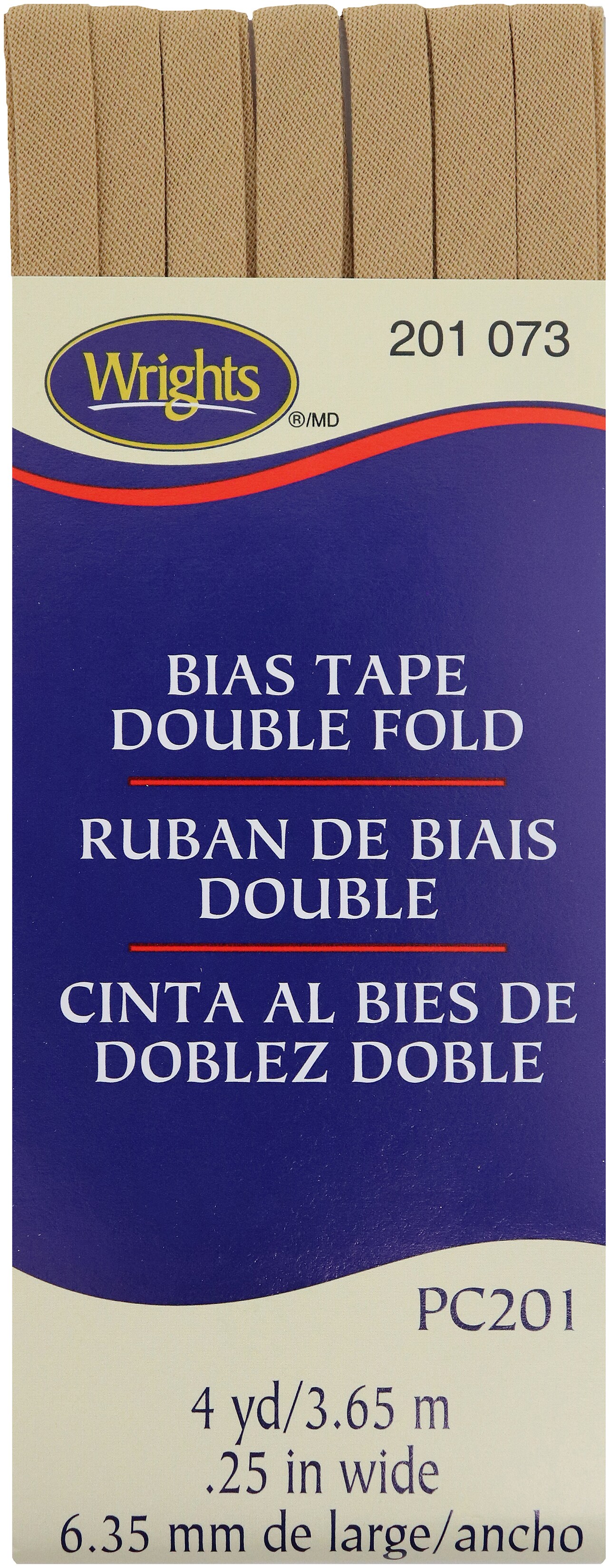 Wrights Double Fold Bias Tape .25"X4ydTan Michaels