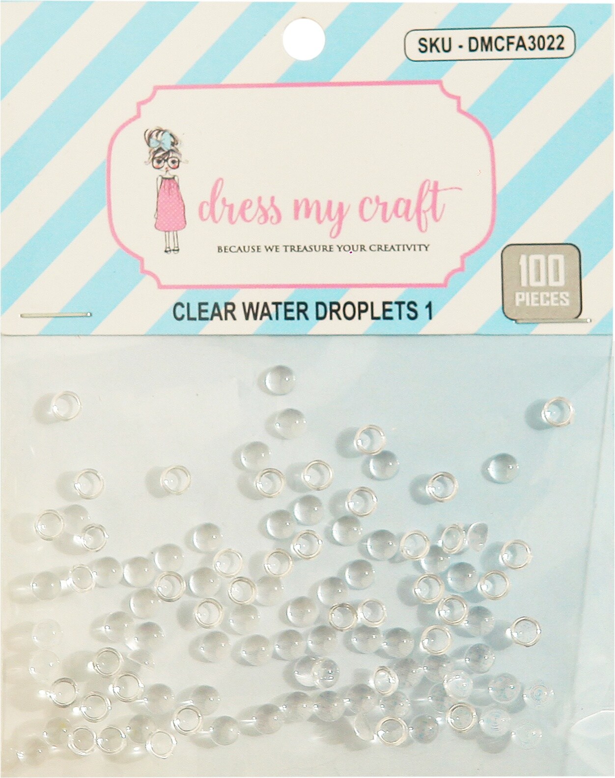 Dress My Craft Water Droplet Embellishments 100/Pkg-#1, 4mm