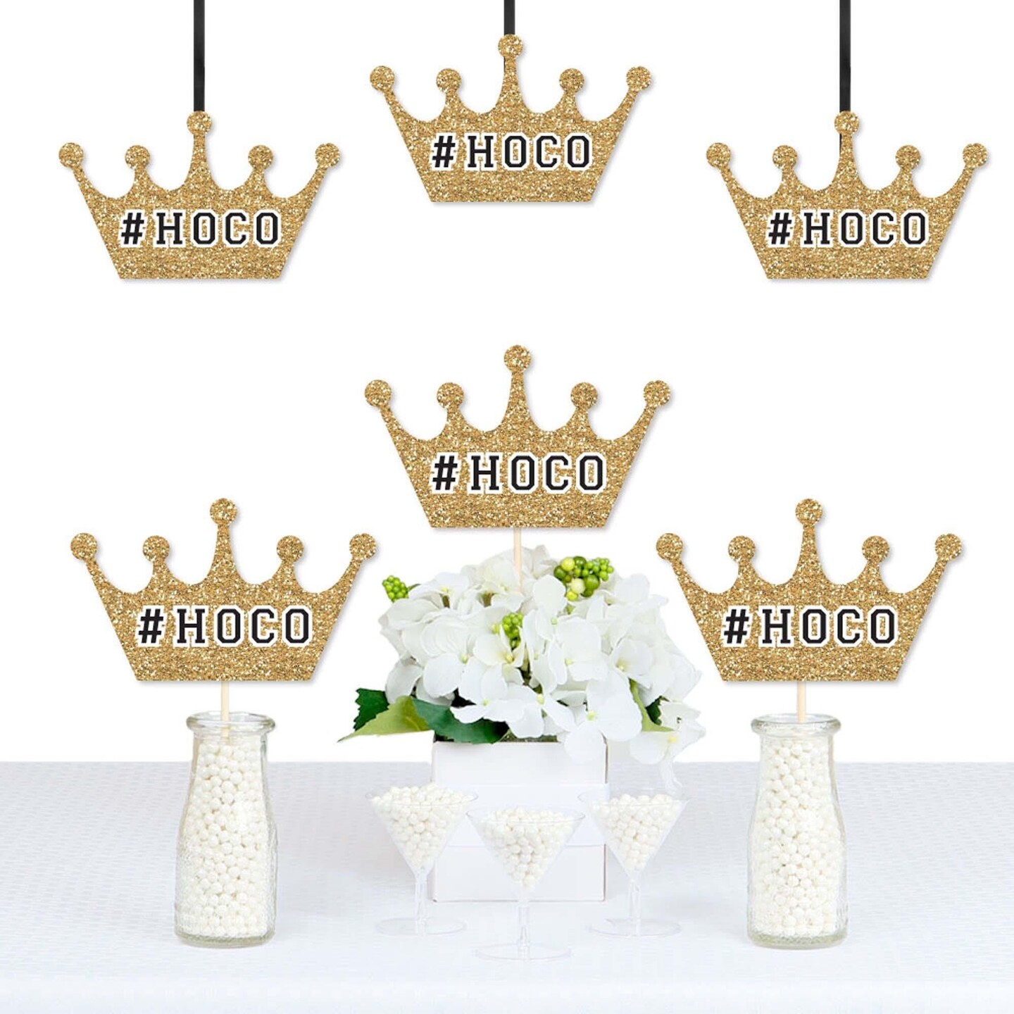 Big Dot of Happiness Hoco Dance - Crown Decorations DIY Homecoming ...