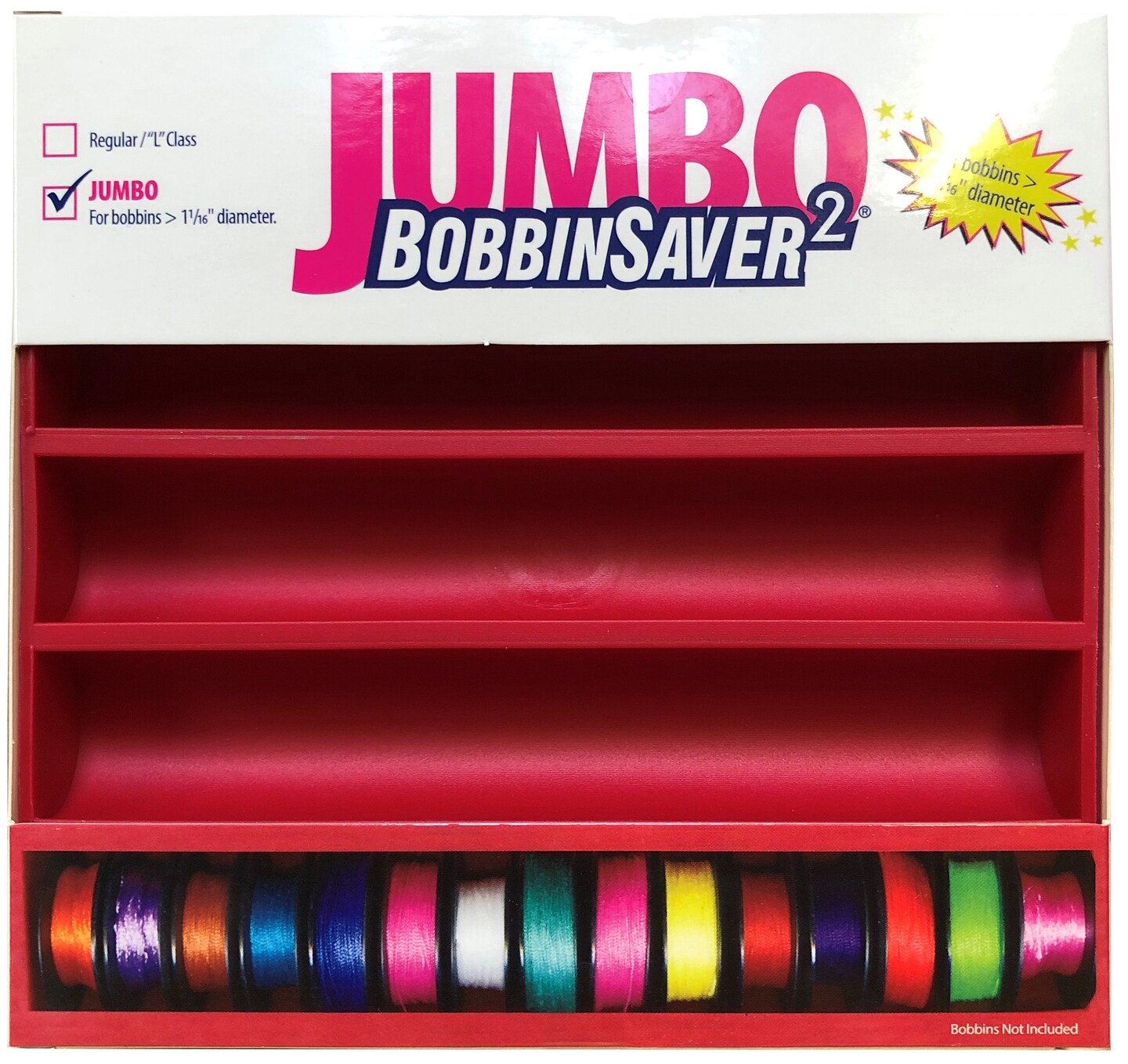 Grabbit Jumbo Bobbinsaver 2-Red, Holds Up To 70+ Bobbins