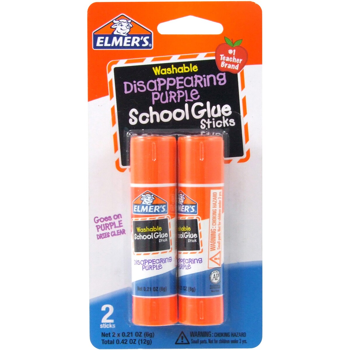 Elmer&#x27;s Washable School Glue Sticks - Purple 2/Pkg-.21oz