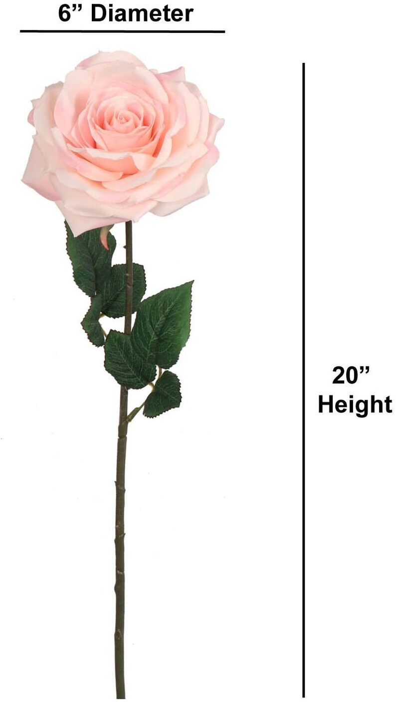 Delicate Light Pink Silk Rose Artificial Flowers - Stunning for Weddings, Home Decor and DIY Crafts