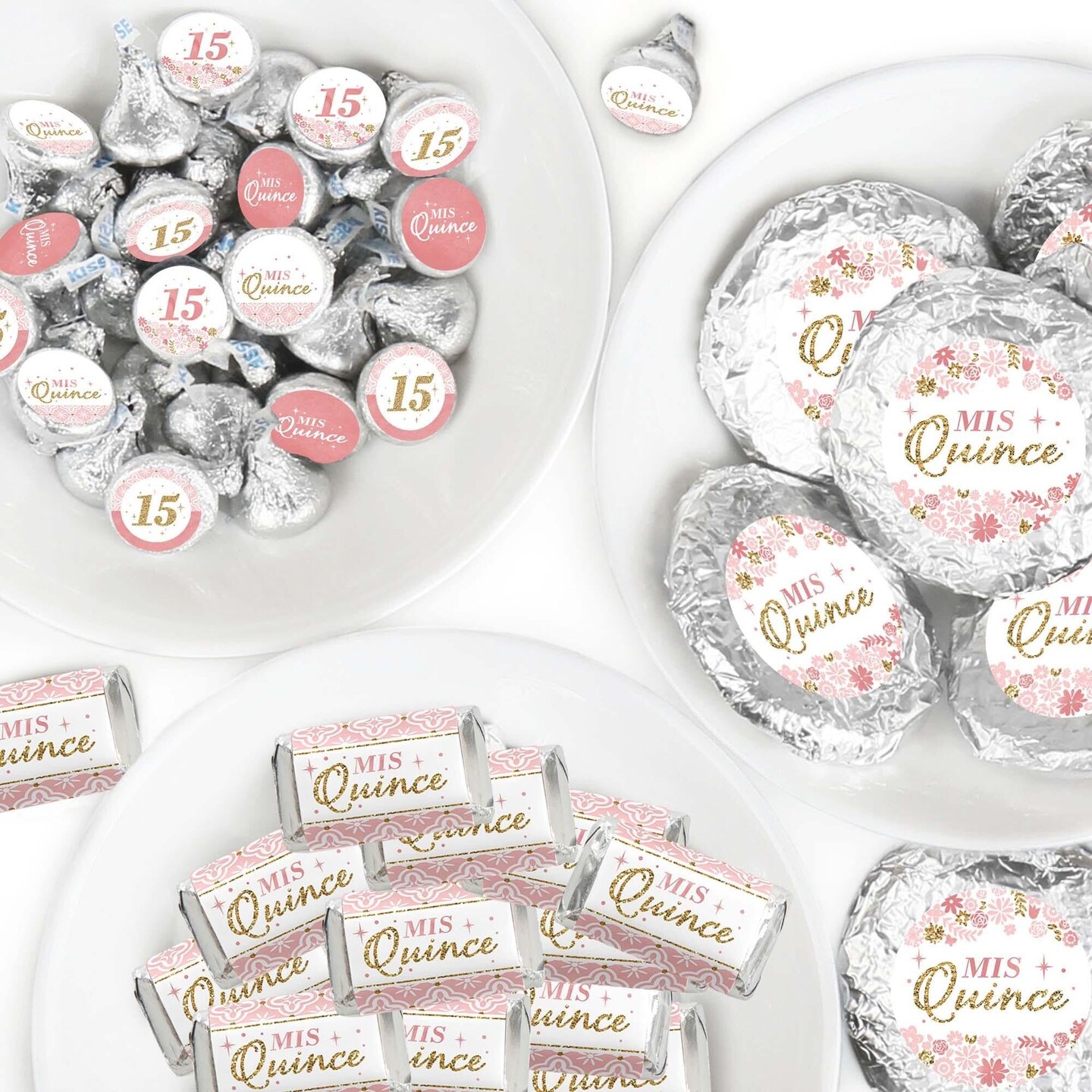 Big Dot of Happiness Mis Quince Anos - Quinceanera Sweet 15 Birthday Party Candy Favor Sticker Kit - 304 Pieces