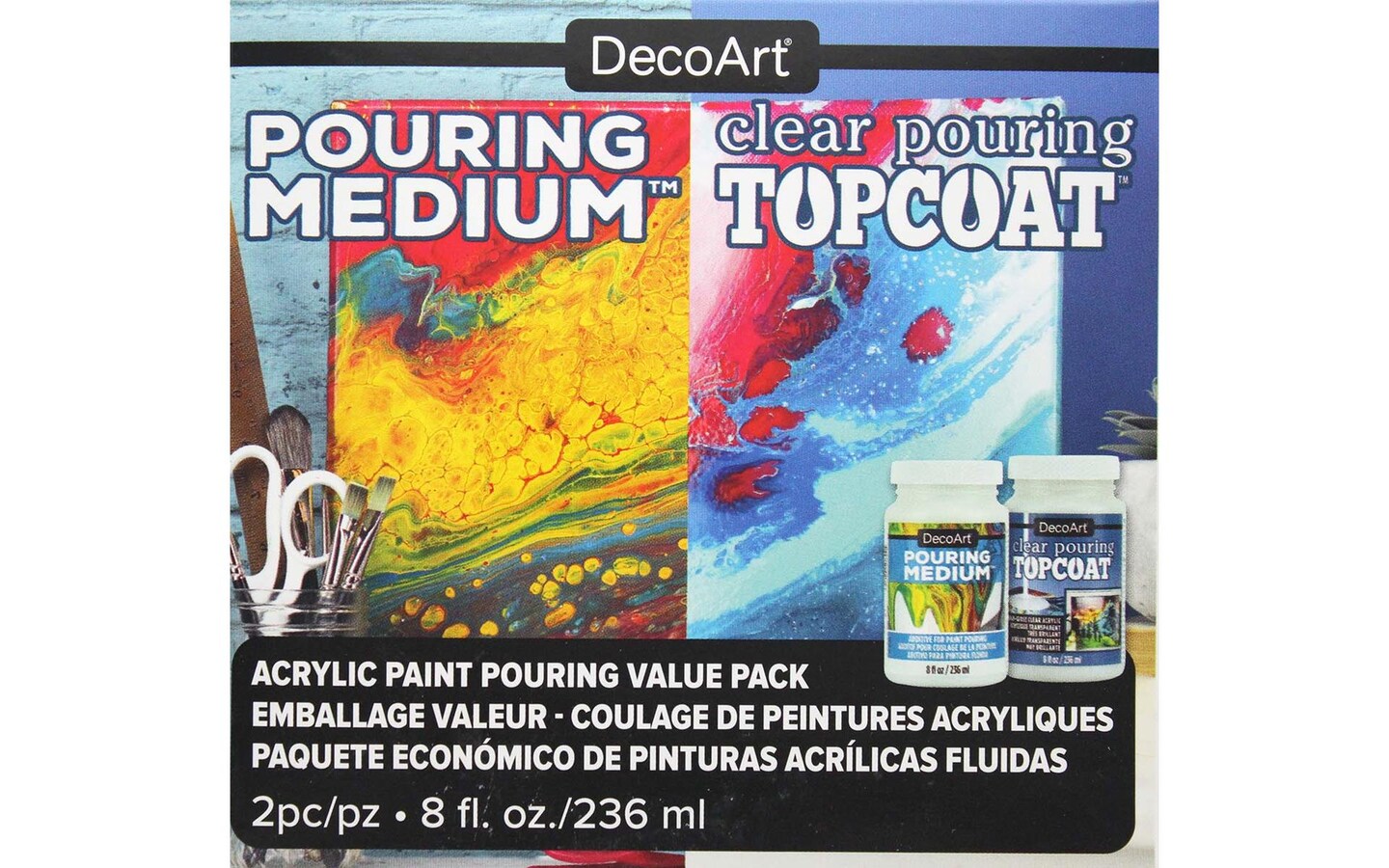 Decoart Pouring Medium Value Pack 8oz 2pc Michaels