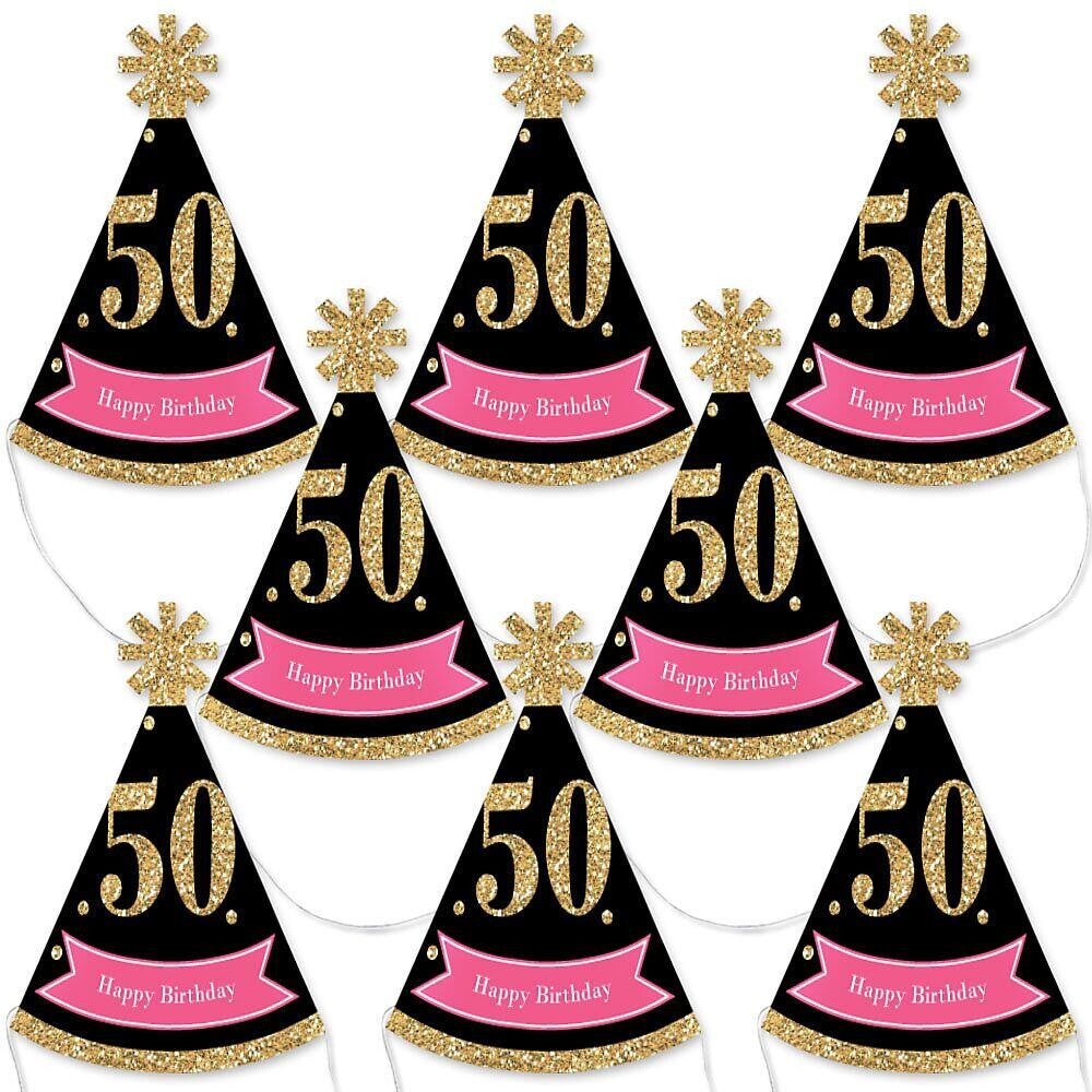 Big Dot Of Happiness Chic 50th Birthday Pink Black And Gold Mini