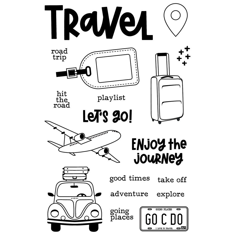Let&#x27;s Go! Photopolymer Clear Stamps-