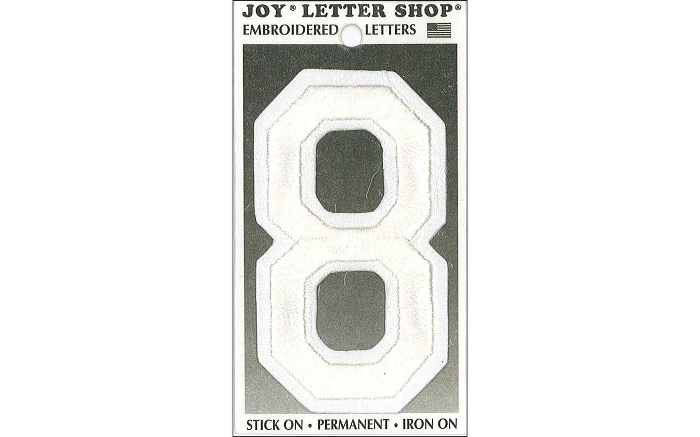 Joy Applique Letter Iron On Varsity 3&#x22; White 8