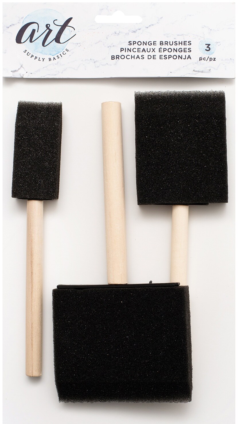 American Crafts Art Supply Basics Sponge Brush 3/Pkg-1 To 3 Inch