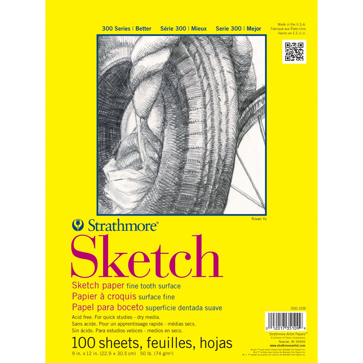 Strathmore Sketch Paper Pad 11&#x22;X14&#x22;-50lb 100 Sheets