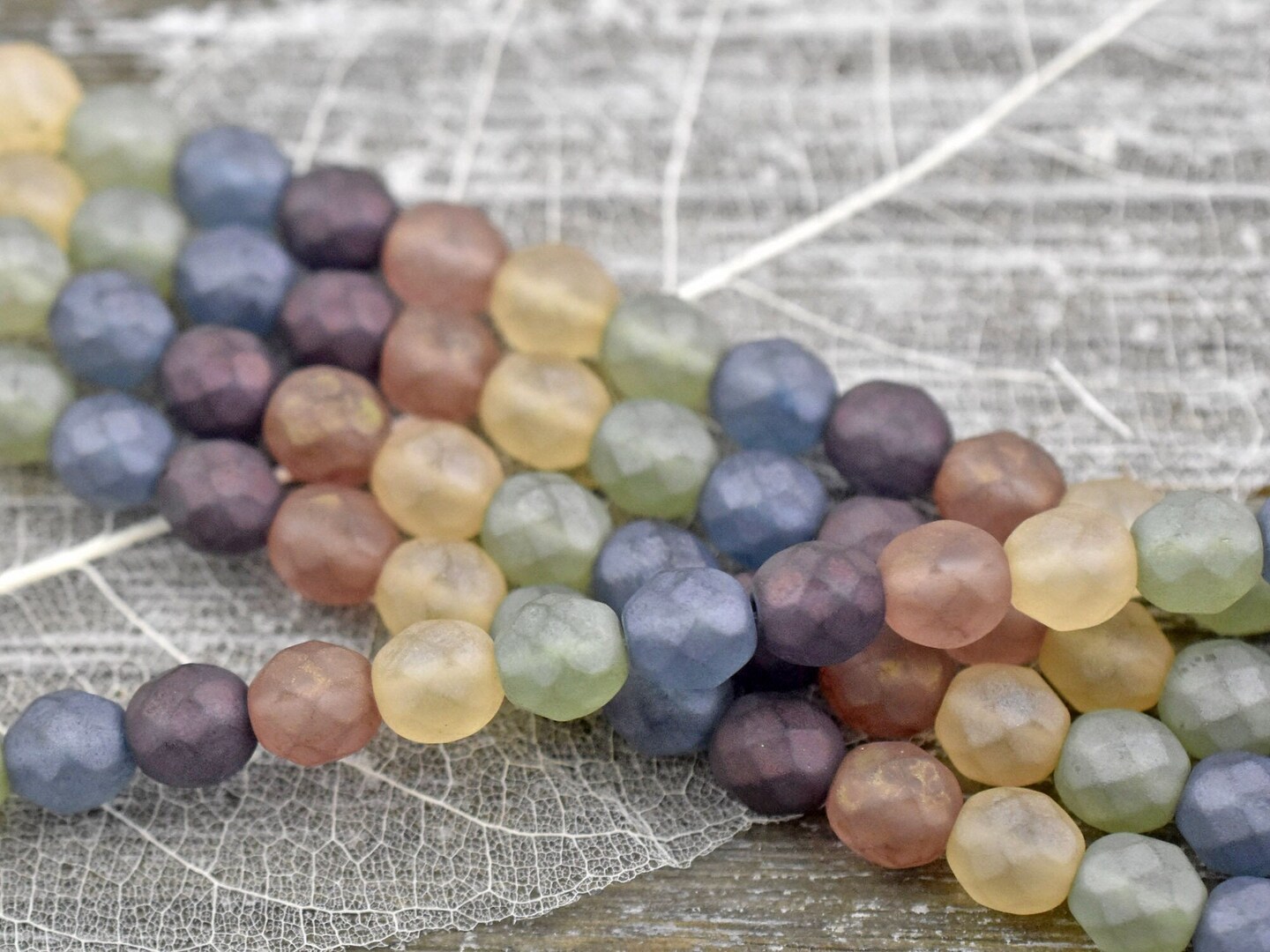 *15* 8mm Matte Gemtone Fire Polished Round Beads