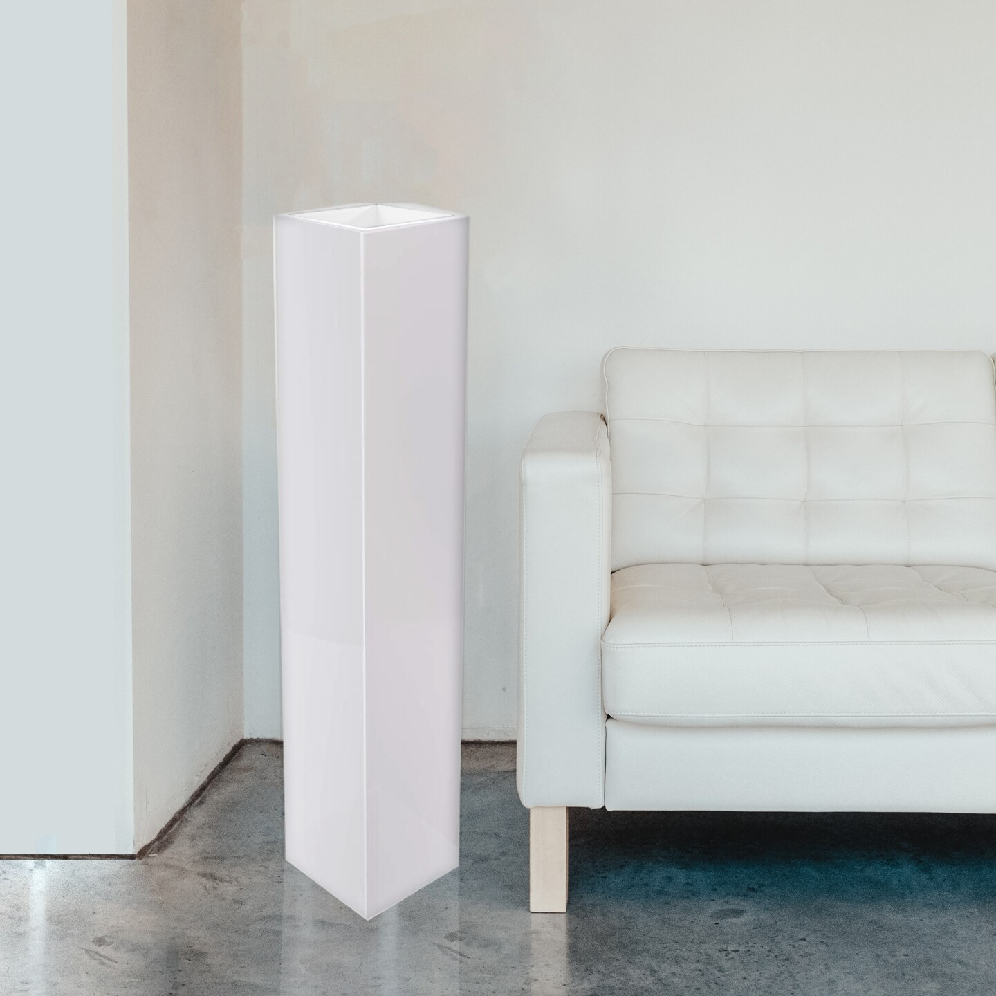 Large Tall Rectangular Wooden Modern Floor Vase - Sleek Contemporary Decor Accent for Living Room, Bedroom, Hallway and Entryway - Handcrafted Decorative Display Piece with Elegant Design