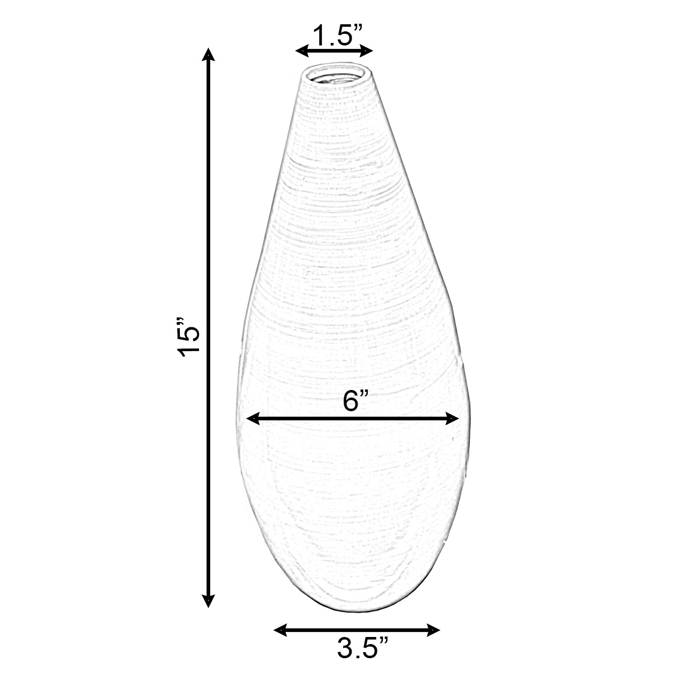 Contemporary Bamboo Floor Flower Vase Tear Drop Design for Dining, Living Room, Entryway Decoration Fill It with Dried Branches or Flowers, Green