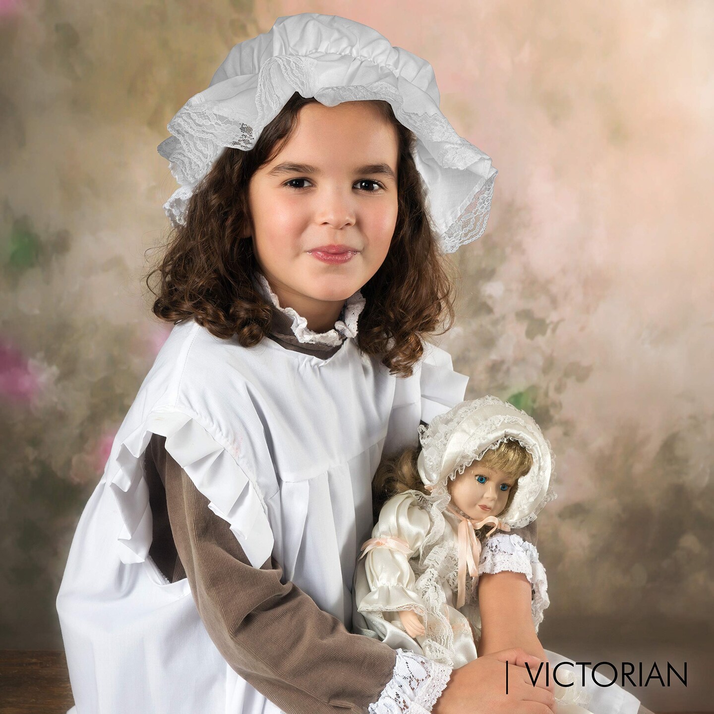 White Mob Cap Accessory - Grandma Night Bonnet Colonial Costume ...
