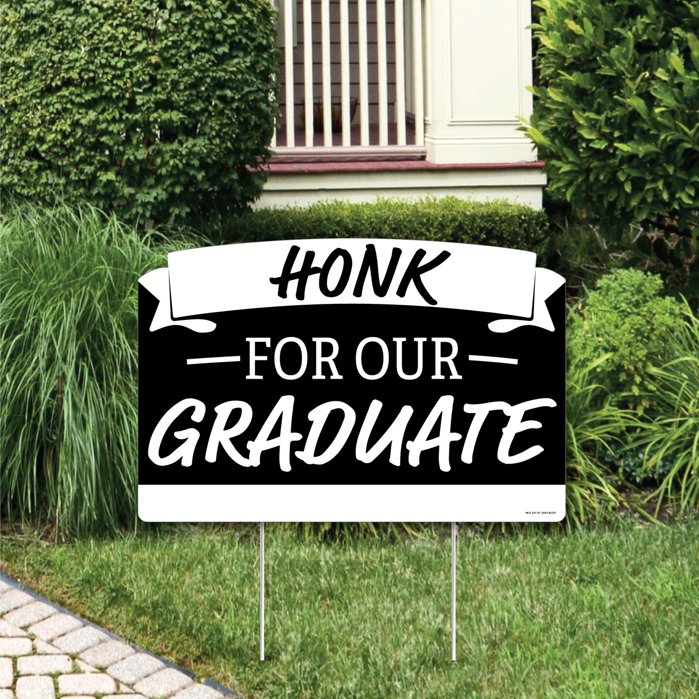 Big Dot of Happiness Honk for Our Graduate - Class of Graduation Party Yard Sign Lawn Decorations - Congratulations Party Yardy Sign