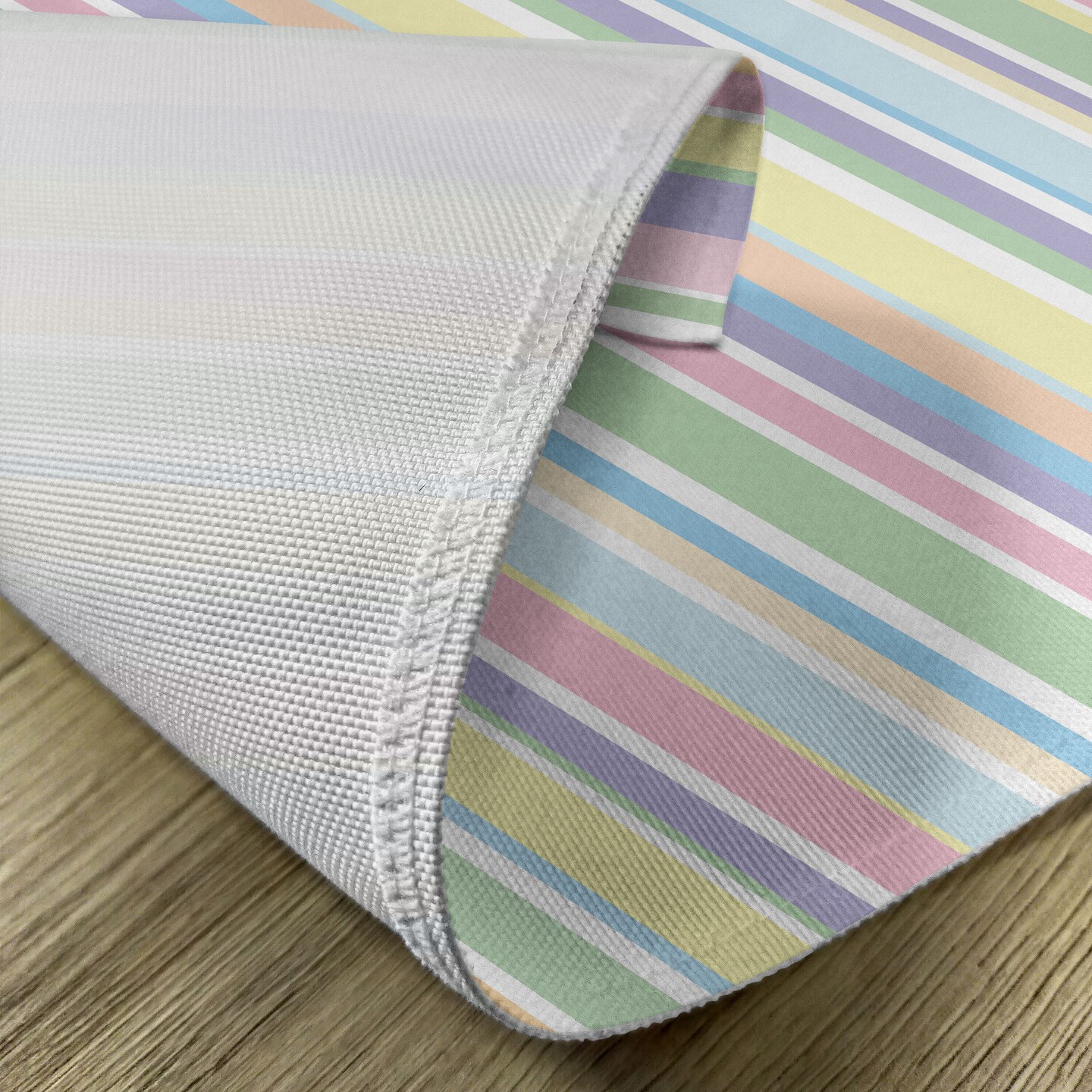 Ambesonne Pastel Place Mats Set of 4, Vertically Striped Pattern Different Colored Straight Lines Classical Old Fashioned, Washable Fabric Placemats for Dining Table, Standard Size, Multicolor