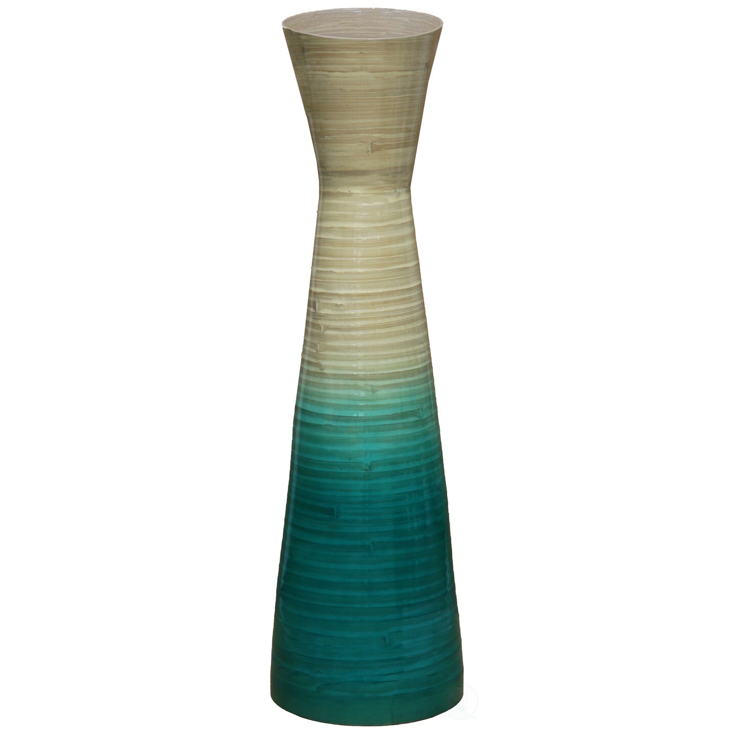 Uniquewise 27&#x22; Elegant Bamboo Floor Vase with Hourglass Design - Ideal for Silk Plants Dried Branches or Long Stem Flowers - Perfect for Dining Room Living Room Entryway or Home Office Decor