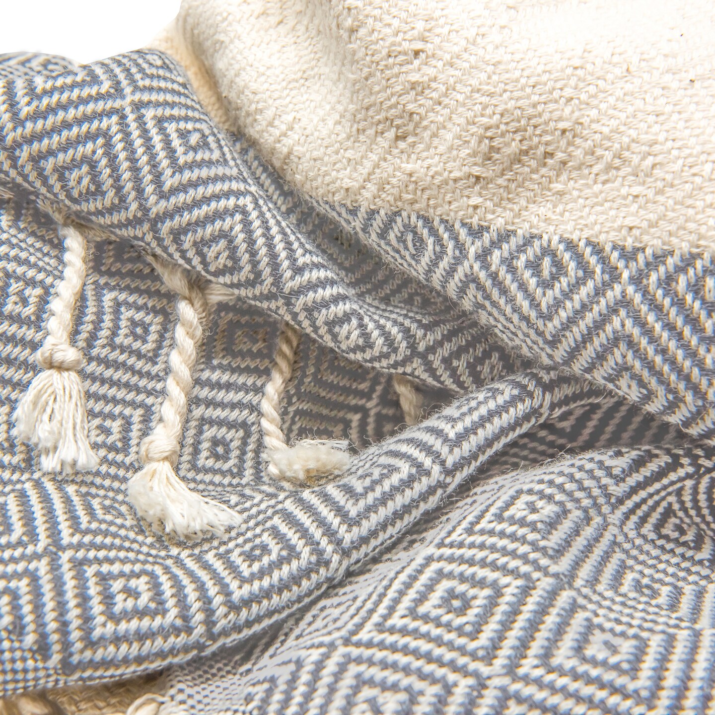Deerlux 100% Cotton Turkish Hand Towels, Set of 2 18&#x22; x 40&#x22; Diamond Peshtemal Kitchen and Bath Towels