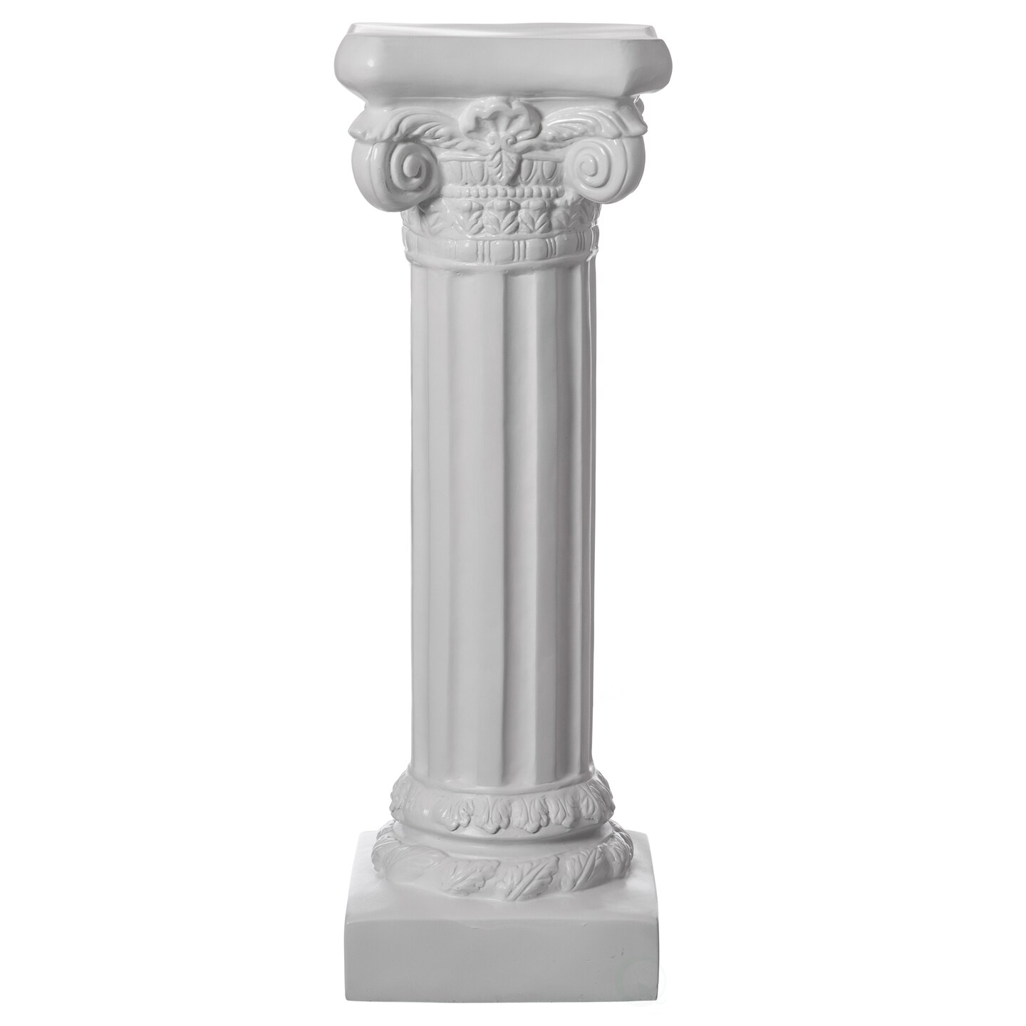 Decorative Fiberglass White Plinth Roman Style Column Ionic Piller Pedestal Vase Stand for Wedding or Party, Living Room, or Dining Room Decor - Photography Props - Sculpture Display - Greek-inspired Luxury Decor Piece with Ornate Accents
