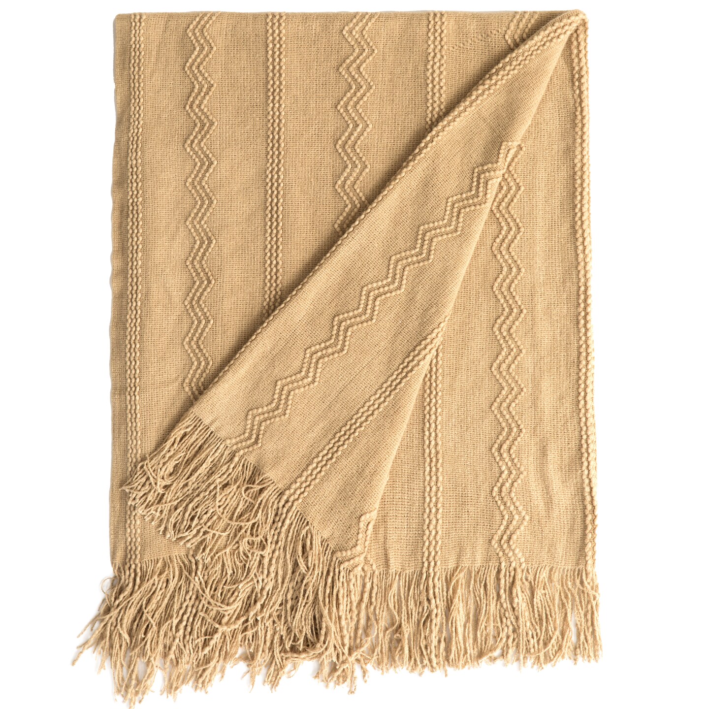 Decorative Throw Blanket - 50x60in Soft Knit with Delightful Fringe Edges for a Sophisticated and Cozy Touch to Your Living Space Lightweight, Breathable, Easy Care, Versatile, All-Season, Ideal for Lounging, Gifting