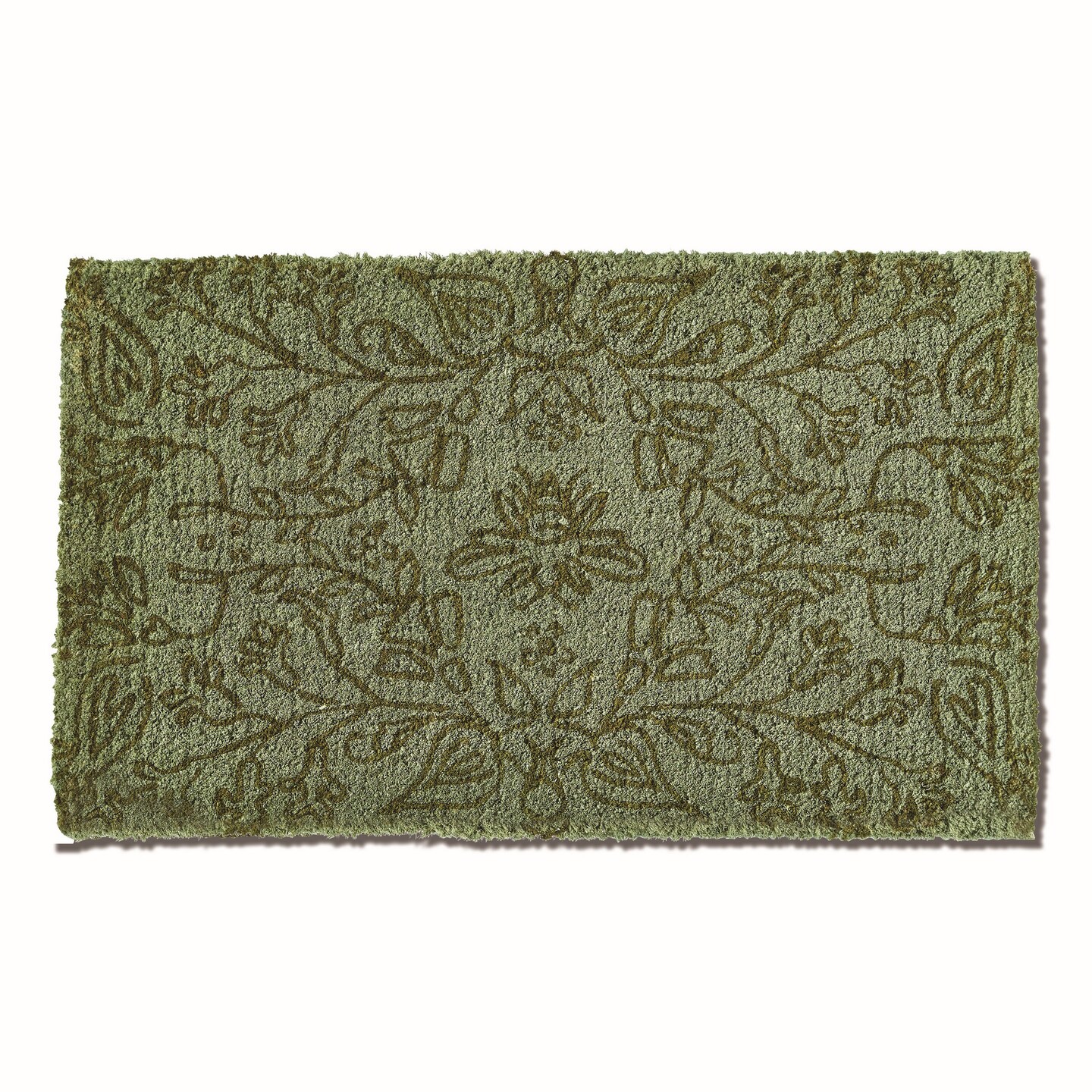 1&#x27;6&#x22; x 2&#x27;6&#x22; Green Honeysuckle Bee Rectangle Indoor/Outdoor Coir Door Welcome Mat