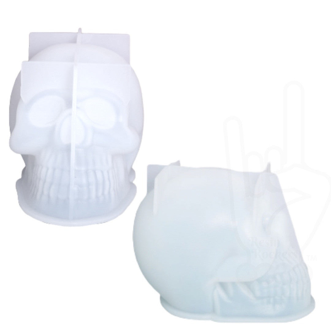 Large Deep Pour 3D Skull Transparent Silicone Mold for Epoxy Resin Art
