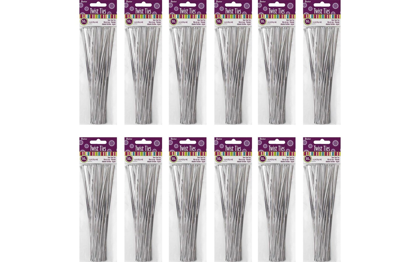 Darice Twist Ties 7.25&#x22; Silver 12 packs of 50pc