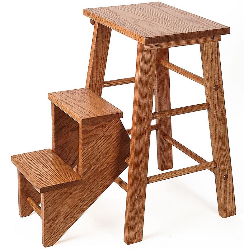 Creative Wood Design Amish Made Furniture Solid Oak Step Stool