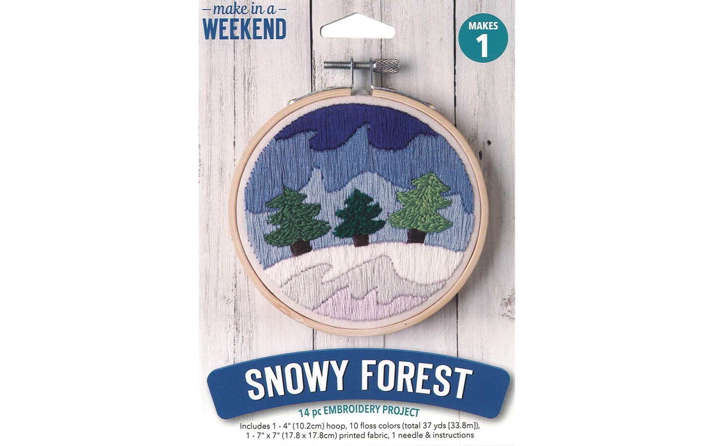 Leisure Arts Embroidery Kit 6 Snowy Forest- embroidery kit for beginners - embroidery  kit for adults - cross stitch kits - cross stitch kits for beginners - embroidery  patterns
