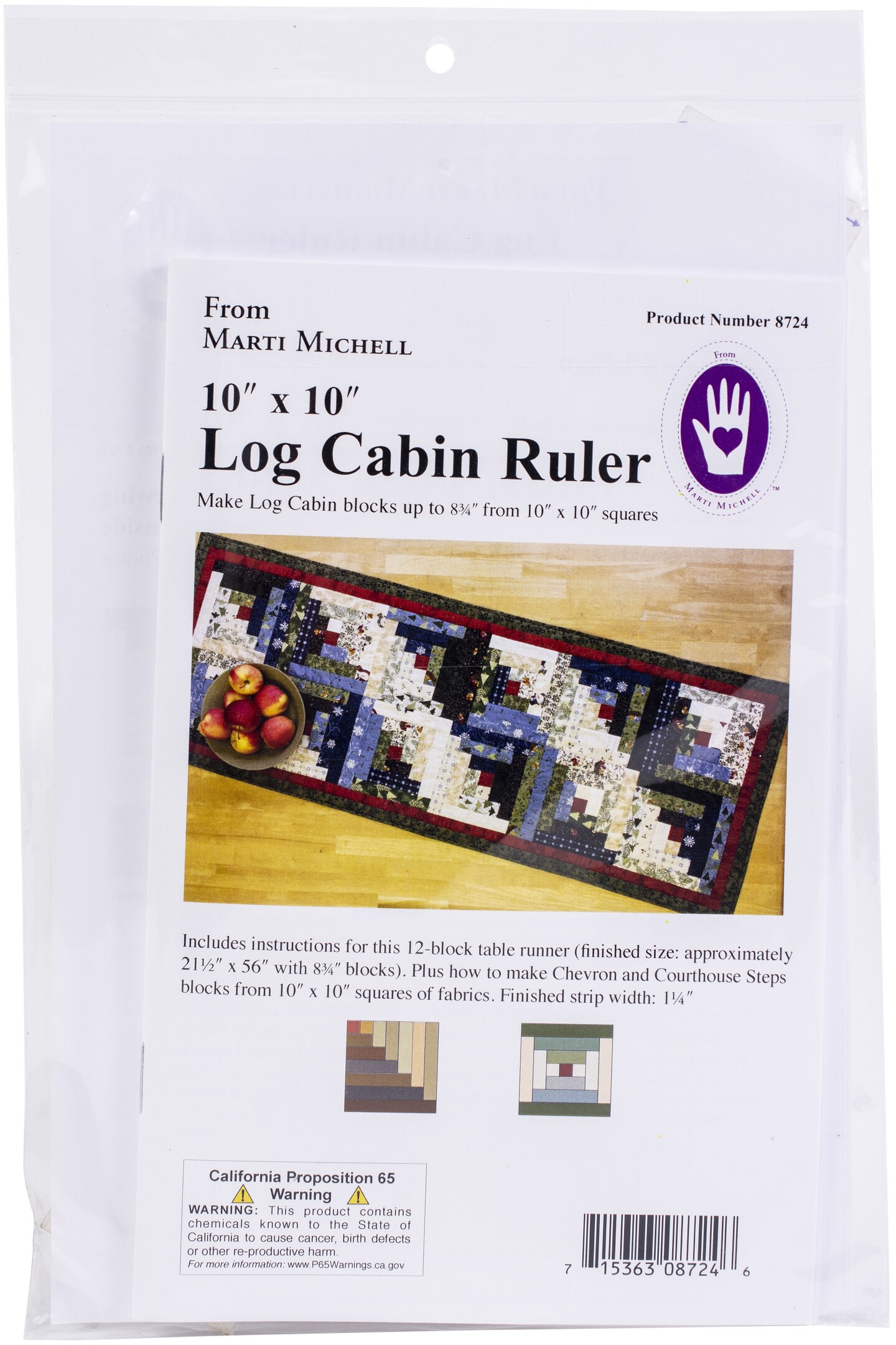 Marti Michell Log Cabin Ruler-10&#x22;X10&#x22; Square