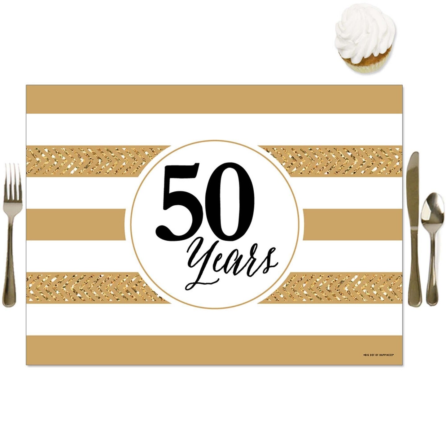 Big Dot of Happiness We Still Do - 50th Wedding Anniversary - Party Table Decorations - Anniversary Party Placemats - Set of 16