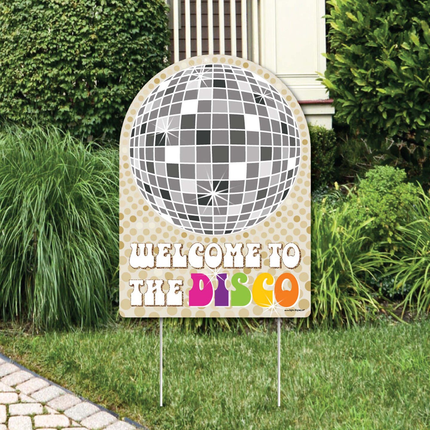 Big Dot of Happiness 70's Disco - Party Decorations - 1970's Disco Fever Party Welcome Yard Sign