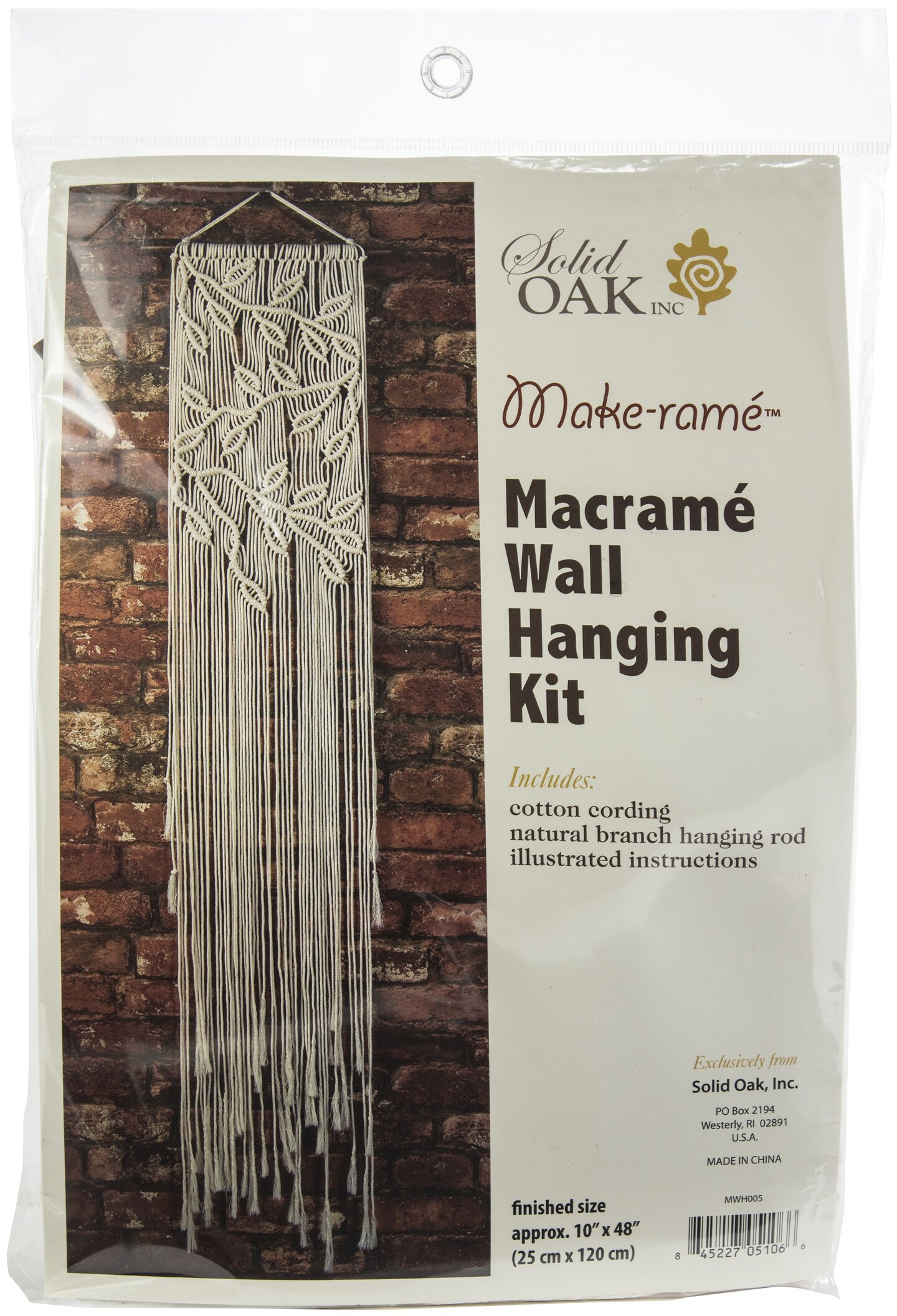 Solid Oak Macrame Wall Hanging Kit-Leaves &#x26; Branches
